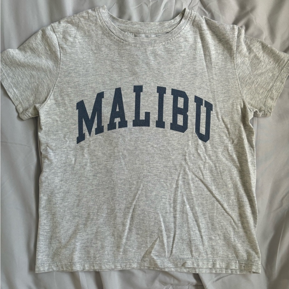 Brandy Melville Gray Malibu Baby Tee
